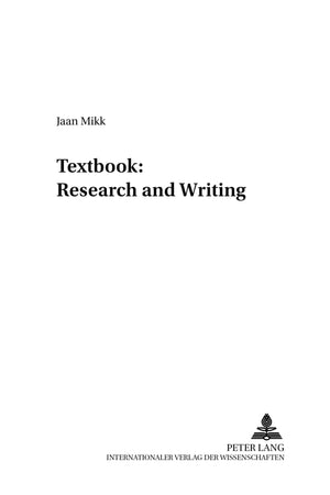 Textbook: Research and Writing (Baltische Studien zur Erziehungs- und Sozialwissenschaft)