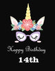 Unicorn Journal Happy Birthday 14th: Beautiful Unicorn Lined Notebook/ Journal (6