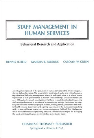 Staff Management in Human Services: Behavioral Research and Application