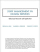 Staff Management in Human Services: Behavioral Research and Application