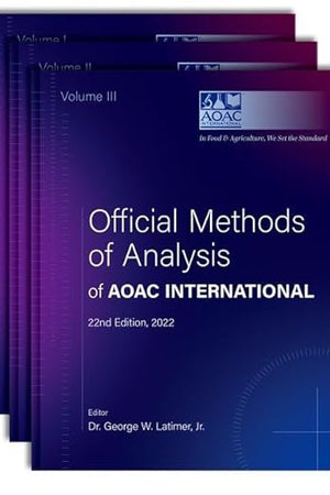 Official Methods of Analysis of AOAC INTERNATIONAL: 3-Volume Set