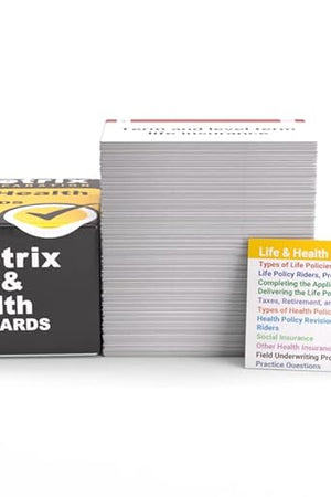 Life and Health Insurance License Study Cards: Life Health Insurance Exam Prep with Practice Test Questions [Full Color]