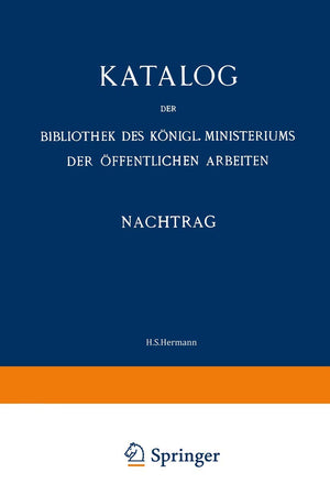Katalog: Nachtrag (1907–13) (German Edition)