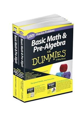 Basic Math and Pre-Algebra: Learn and Practice 2 Book Bundle with 1 Year Online Access (For Dummies Series)