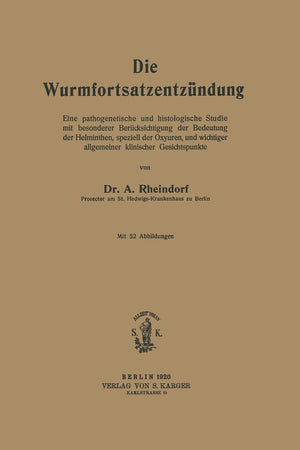 Die Wurmfortsatzentzundung (German Edition)