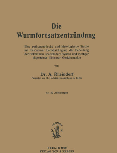 Die Wurmfortsatzentzundung (German Edition)