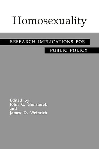 Homosexuality: Research Implications for Public Policy