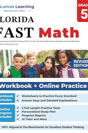 Florida Assessment of Student Thinking (FAST) Test Prep: 5th Grade Math Practice Workbook and Full-length Online Assessments: FAST Study Guide