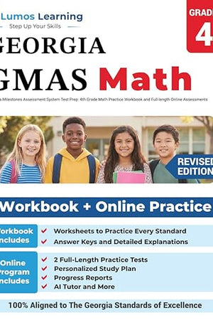 Georgia Milestones Assessment System Test Prep: 4th Grade Math Practice Workbook and Full-length Online Assessments: GMAS Study Guide (GMAS by Lumos Learning)