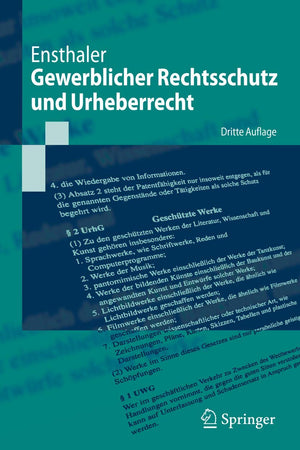 Gewerblicher Rechtsschutz und Urheberrecht (Springer-Lehrbuch) (German Edition)