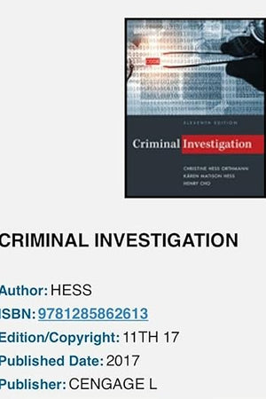 Criminal Investigation (MindTap Course List)
