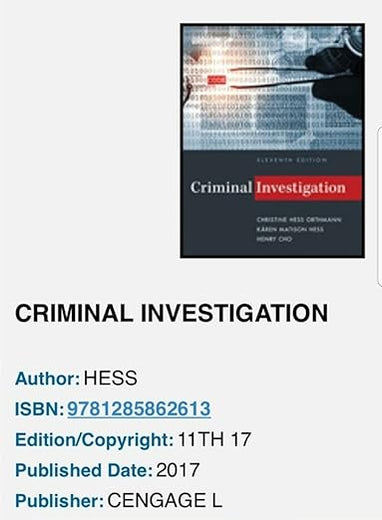 Criminal Investigation (MindTap Course List)