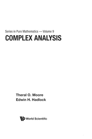 Complex Analysis (Series in Pure Mathematics)