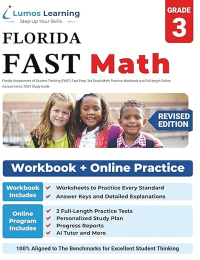Florida Assessment of Student Thinking (FAST) Test Prep: 3rd Grade Math Practice Workbook and Full-length Online Assessments: FAST Study Guide