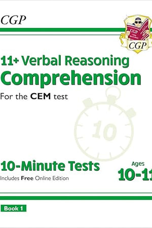 New 11+ CEM 10-Minute Tests: Comprehension - Ages 10-11 Book 1 (with Online Edition) (CGP 11+ CEM)