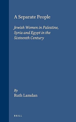 A Separate People: Jewish Women in Palestine, Syria and Egypt in the Sixteenth Century (Brill's Series in Jewish Studies, 26)