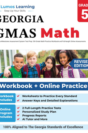 Georgia Milestones Assessment System Test Prep: 5th Grade Math Practice Workbook and Full-length Online Assessments: GMAS Study Guide (GMAS by Lumos Learning)