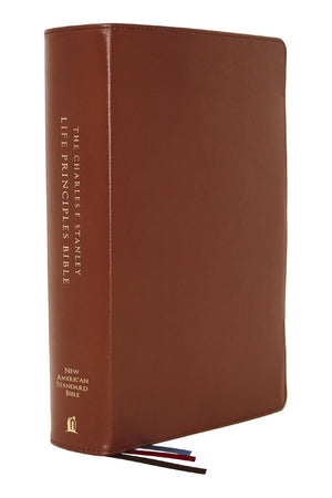 NASB, Charles F. Stanley Life Principles Bible, 2nd Edition, Genuine Leather, Brown, Comfort Print: Holy Bible, New American Standard Bible