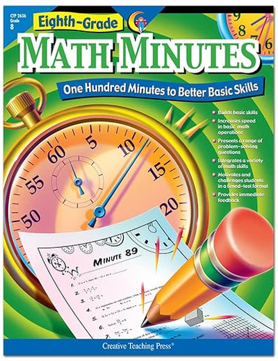 Creative Teaching Press® Eighth-Grade Math Minutes Book