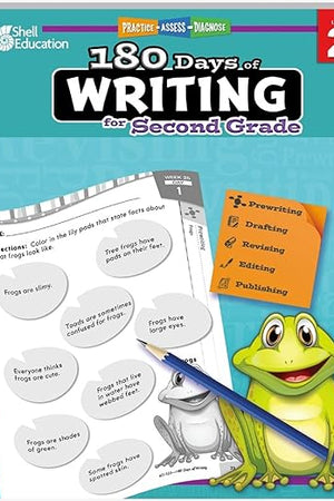 180 Days™: Writing Workbook for 2nd Grade Ages 7–8 | Sentence Structure, Grammar, Writing Process, Writing Practice for School or Home