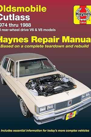 Oldsmobile Cutlass & Cutlass Supreme V6 & V8 Gas Engines (74-88) Haynes Repair Manual (Does not include info specific to diesel engine models. Includes coverage apart from specific exclusion noted)