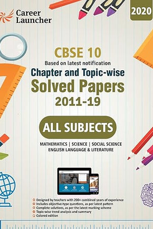 CBSE Class X 2020 - Chapter and Topic-wise Solved Papers 2011-2019: Mathematics Science Social Science English - Double Colour Matter