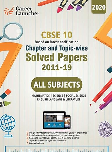 CBSE Class X 2020 - Chapter and Topic-wise Solved Papers 2011-2019: Mathematics Science Social Science English - Double Colour Matter