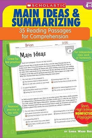 35 Reading Passages for Comprehension: Main Ideas & Summarizing: 35 Reading Passages for Comprehension