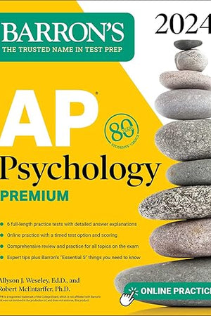 AP Psychology Premium, 2024: Comprehensive Review With 6 Practice Tests + an Online Timed Test Option (Barron's AP Prep)