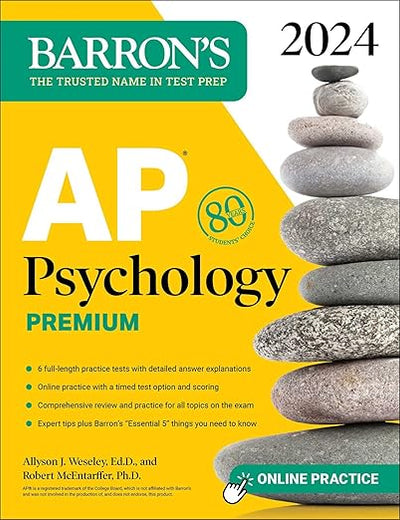 AP Psychology Premium, 2024: Comprehensive Review With 6 Practice Tests + an Online Timed Test Option (Barron's AP Prep)