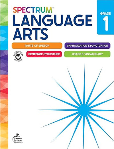 Spectrum Language Arts 1st Grade Workbooks, ELA Activity Book for Kids Ages 6-7, Parts of Speech, Sentence Structure, English Grammar, Vocabulary, Spelling and More, Classroom or Homeschool Curriculum