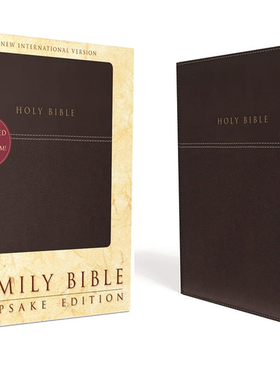 NIV, Family Bible (Keepsake Edition), Leathersoft, Burgundy, Red Letter