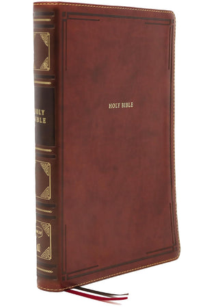 NKJV Holy Bible, Super Giant Print Reference Bible, Brown Leathersoft, Thumb Indexed, 43,000 Cross references, Red Letter, Comfort Print: New King James Version