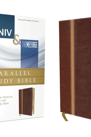 NIV, The Message, Parallel Study Bible, Leathersoft, Brown: Two Bible Versions Together with NIV Study Bible Notes