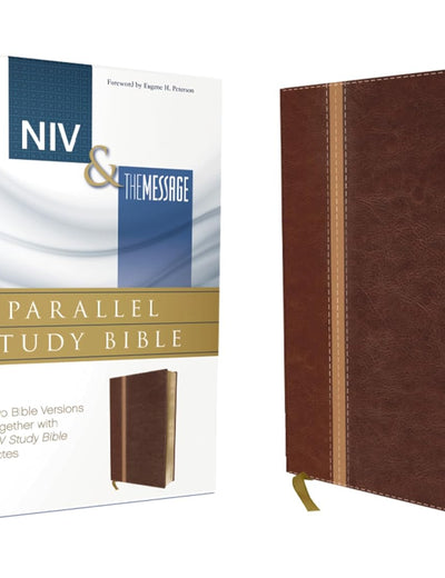 NIV, The Message, Parallel Study Bible, Leathersoft, Brown: Two Bible Versions Together with NIV Study Bible Notes