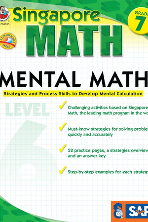 Singapore Math – Mental Math Level 6 Workbook for 7th Grade, Paperback, 64 Pages, Ages 12–13 with Answer Key