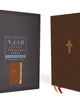 NASB, Thinline Bible, Large Print, Leathersoft, Brown, Red Letter, 1995 Text, Thumb Indexed, Comfort Print