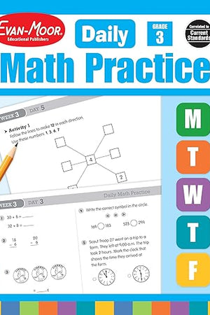 Evan-Moor Daily Math Practice, Grade 3 (Daily Math Practice Books)
