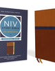 NIV Study Bible, Fully Revised Edition (Study Deeply. Believe Wholeheartedly.), Personal Size, Leathersoft, Brown/Blue, Red Letter, Comfort Print