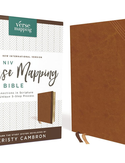 NIV, Verse Mapping Bible, Leathersoft, Brown, Thumb Indexed, Comfort Print: Find Connections in Scripture Using a Unique 5-Step Process