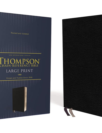 NIV, Thompson Chain-Reference Bible, Large Print, Bonded Leather, Black, Thumb Indexed, Red Letter, Comfort Print