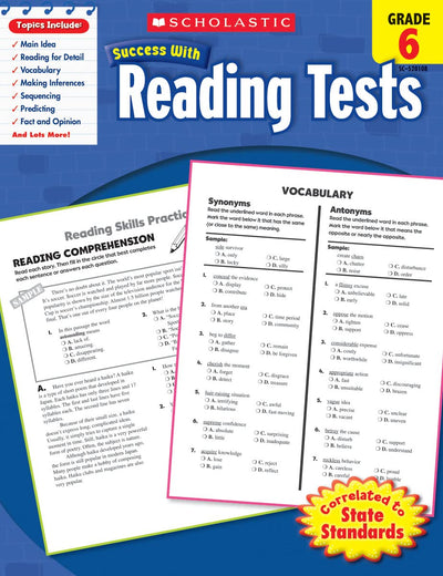Scholastic Success With Reading Tests: Grade 6