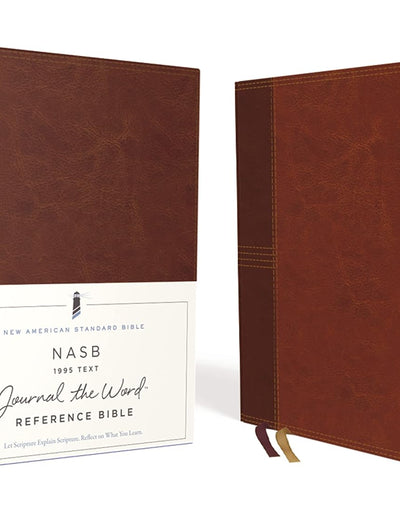 NASB, Journal the Word Reference Bible, Leathersoft over Board, Brown, Red Letter, 1995 Text, Comfort Print: Let Scripture Explain Scripture. Reflect on What You Learn.