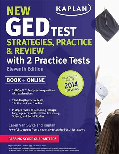 New GED® Test Strategies, Practice, and Review with 2 Practice Tests: Book + Online â€