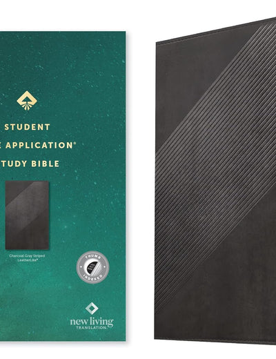 NLT Student Life Application Study Bible, Filament Enabled (LeatherLike, Charcoal Gray Striped, Indexed, Red Letter)