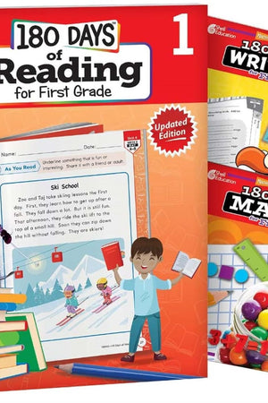 180 Days™: Includes Reading 2nd Edition, Writing, and Math for 1st Grade Practice Workbook for Classroom and Home, Cool and Fun Practice Created by Teachers
