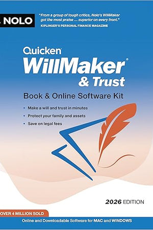 Quicken Willmaker & Trust 2026: Book & Online Software Kit