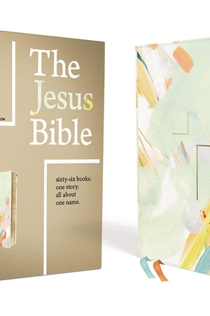 The Jesus Bible Artist Edition, ESV, (With Thumb Tabs to Help Locate the Books of the Bible), Leathersoft, Multi-color/Teal, Thumb Indexed