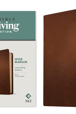 NLT Wide Margin Bible, Filament Enabled (Genuine Leather, Brown, Red Letter)
