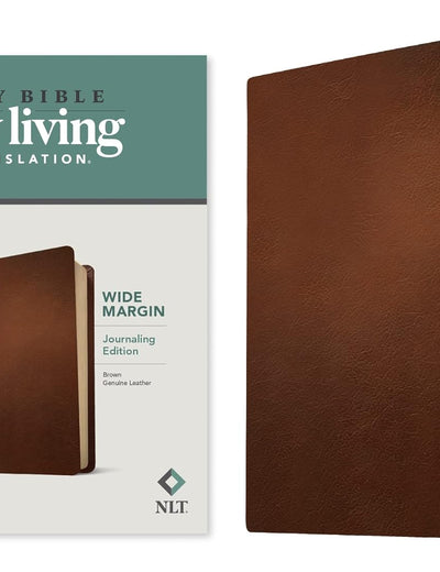 NLT Wide Margin Bible, Filament Enabled (Genuine Leather, Brown, Red Letter)